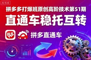 拼多多打爆班原创高阶技术第51期，直通车稳托互转-就爱副业网