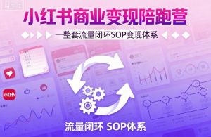 小红书商业变现陪跑营，轻IP矩阵 私域获客 聚光投流，一整套流量闭环SOP变现体系-就爱副业网