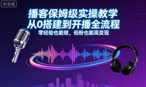 播客保姆级实操教学，从0搭建到开播全流程，零经验也能做，低粉也能高变现-就爱副业网