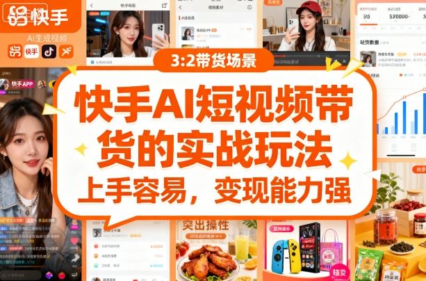 久爱副业网,网赚项目,网赚论坛博客网分享快手ai短视频带货的实战玩法，上手容易，变现能力强