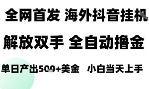 海外抖音无人直播，单日产出1.5k+，长期稳定，新手可玩，无脑操作【揭秘】-就爱副业网
