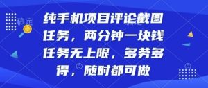 纯手机项目评论截图任务，两分钟一块钱多劳多得，随时随地都能做【揭秘】-就爱副业网