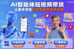 AI智能体短视频带货，让更多带货创业者更简单更直接-就爱副业网