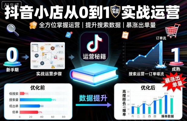 久爱副业网,网赚项目,网赚论坛博客网分享抖音小店从0到1实战运营，帮你全方位掌握小店运营，提升搜索数据与出单量