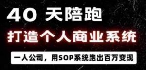 40天陪跑打造个人商业系统，一人公司，用SOP系统跑出百W变现-就爱副业网
