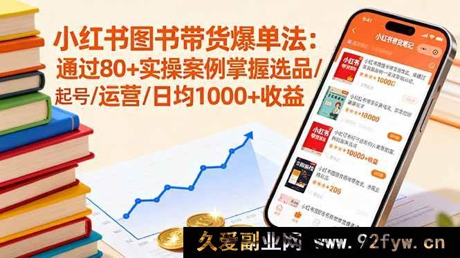 图片[1]-（16015期）小红书图书带货秘籍：借80+实战案例打通选品起号运营，日入超1000-就爱副业网