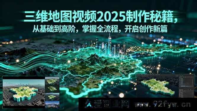 图片[1]-（15983期）2025三维地图视频创作全攻略，零基础进阶高阶创作达人-就爱副业网