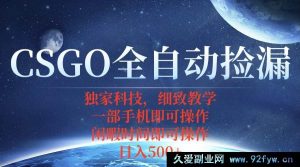 （15979期）CSGO全新自动捡漏玩法，无需挂机游戏，手机轻松搞定-就爱副业网
