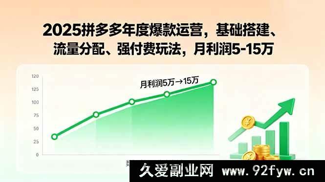 图片[1]-（15973期）2025拼多多爆单秘籍：底层架构、流量布局、付费攻略，月赚5-15万-就爱副业网