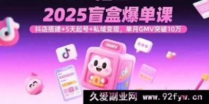 （15922期）2025盲盒掘金课：抖店速搭+短期起号+私域吸金，月销破10万-就爱副业网