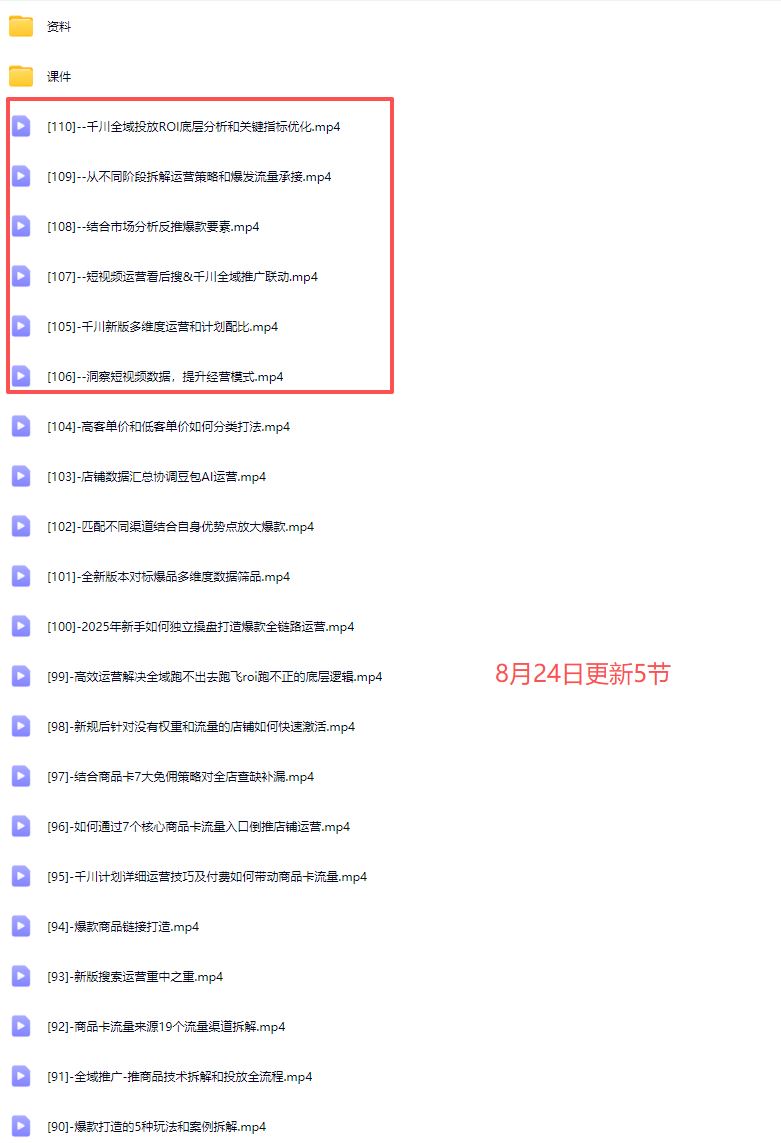 图片[3]-蓝孤电商-抖音商城运营课程2025年8月24完整版110节(价值980元)_-就爱副业网