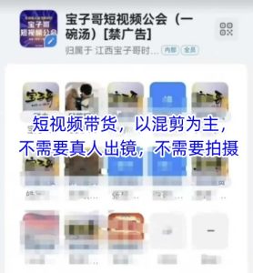 宝子哥头部团队短视频带货，以混剪为主，不需要真人出镜，不需要拍摄【更新9月】-就爱副业网