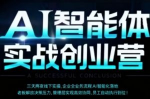 AI智能体实体战创业营（深圳9月23-25日），多维度助力老板、管理层、员工提升效能-就爱副业网