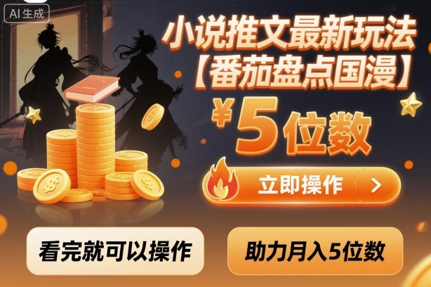 久爱副业网,网赚项目,网赚论坛博客网分享小说推文最新玩法，助力月入5位数【番茄盘点国漫】玩法，看完就可以操作