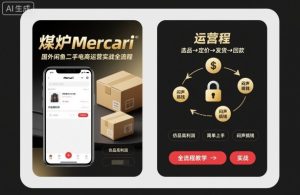 煤炉Mercari国外闲鱼二手电商运营实战全流程，仿品高利润，简单上手，闷声搞钱-就爱副业网