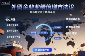 外贸企业业绩倍增方法论，帮助外贸企业拉伸业绩-就爱副业网