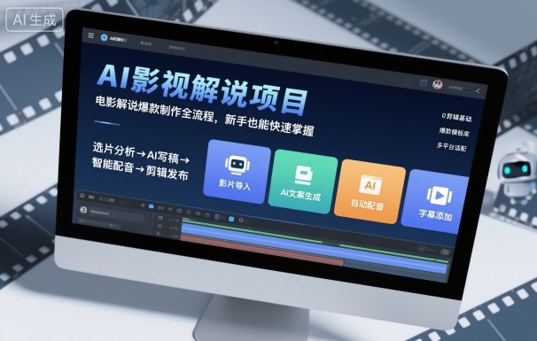 久爱副业网,网赚项目,网赚论坛博客网分享AI影视解说项目,电影解说爆款制作全流程,新手也能快速掌握