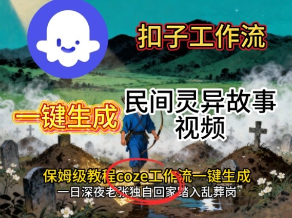 久爱副业网,网赚项目,网赚论坛博客网分享Coze扣子工作流一键生成民间灵异故事视频，保姆级教程搭建教学