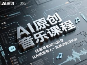AI原创音乐课程，在家可做的Ai副业，让Ai给所有人一次新的创业机会-就爱副业网