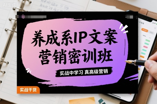 久爱副业网,网赚项目,网赚论坛博客网分享养成系IP文案营销密训班，实战中学习真高级营销