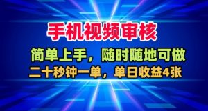 手机视频审核，随时随地可做，二十秒钟一单，单日收益4张+【揭秘】-就爱副业网