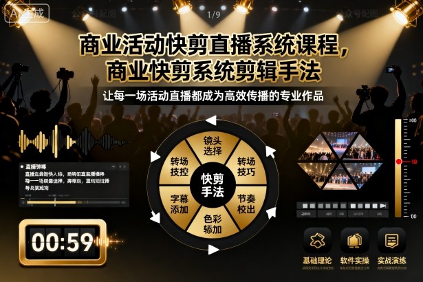 久爱副业网,网赚项目,网赚论坛博客网分享商业活动快剪直播系统课程，商业快剪系统剪辑手法