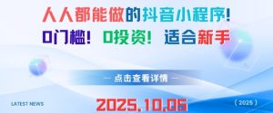 人人都能做的抖音小程序，0门槛0成本，适合新手-就爱副业网