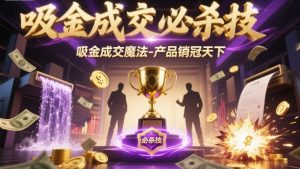 吸金成交必杀技，吸金成交魔法-产品销冠天下-就爱副业网