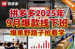 拼多多2025年9月爆款线下班，爆单野路子抢着学-就爱副业网