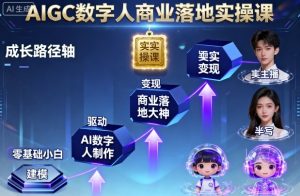 AIGC数字人商业落地实操课，从零基础小白到AI数字人大神-就爱副业网