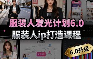 服装人发光计划6.0，服装人ip打造课程，文案创富篇-生活圈写作篇-客户思维篇-专业圈写作篇-技能实操篇-公域获客篇-就爱副业网