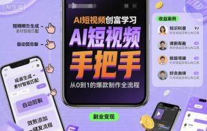 AI短视频创富学习，手把手教会你制作AI短视频-就爱副业网