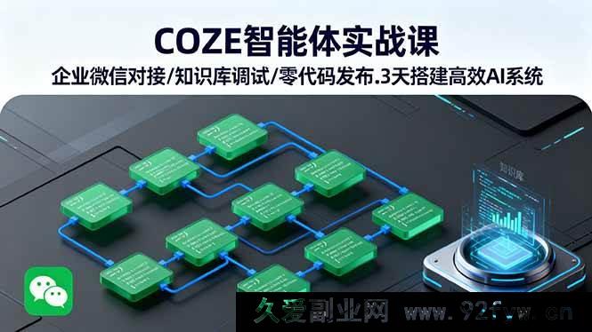 图片[1]-（16033期）COZE智能体落地实操 企业微信集成/知识库优化/零代码部署 3天打造高效AI应用-就爱副业网