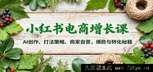 小红书店铺运营实战课：AI文案生成、运营策略、商家自运营，爆款打造与流量转化全攻略-就爱副业网