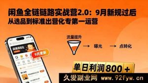 （16265期）闲鱼变现秘籍3.0：商品链接打造、流量引爆技巧、盈利路径搭建，日赚800+实战指南-就爱副业网