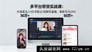 （16254期）多平台电商带货特训营18.0：抖音流量算法拆解/小红书爆款笔记制作/视频号直播变现，单账号月销50W+实操指南-就爱副业网