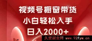（16248期）零经验玩转视频号橱窗带货，简单操作日入超2000-就爱副业网