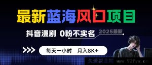 当下超火蓝海风口项目，抖音漫剧玩法，零粉无需实名，每日一小时轻松月入八千+-就爱副业网