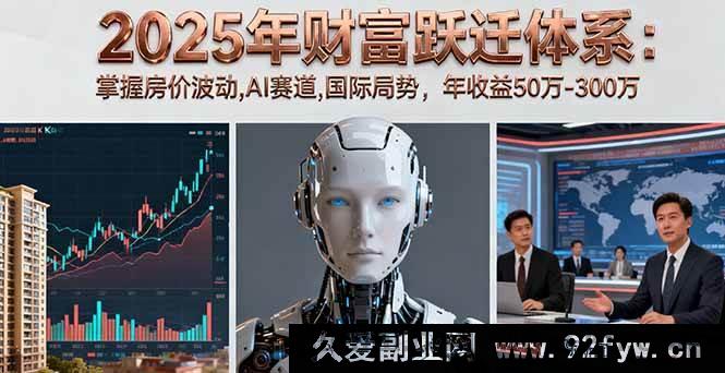 图片[1]-（16217期）2025财富飞跃秘籍：洞悉房价起伏、AI领域及国际局势，斩获50万至300万年收益-就爱副业网