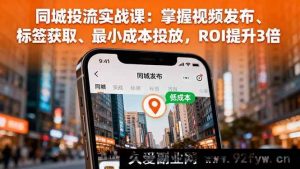 (16172期)同城投流秘籍课:学会视频发布、精准标签抓取及低成本投放,实现ROI三倍增长-就爱副业网