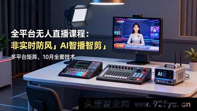 图片[1]-16279期全平台无人直播秘籍：非实时防风、AI智播智剪及多平台矩阵技术，10月全套大放送-就爱副业网