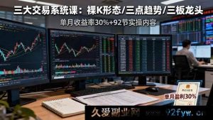 16269期：三大交易系统课，裸K形态、三点趋势、三板体系助你单月收益率超30%，内含92节实操内容-就爱副业网