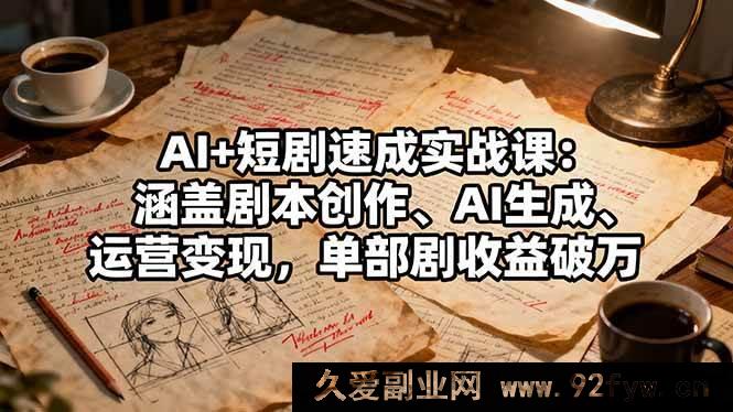图片[1]-（16359期）AI赋能短剧实战秘籍：从创意剧本到AI创作再到运营变现，轻松实现单部剧破万收益-就爱副业网