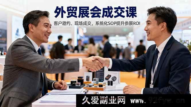 图片[1]-（16356期）外贸展会成交秘籍：目标规划、客户邀约及现场成交全攻略，SOP系统化提升参展回报率-就爱副业网