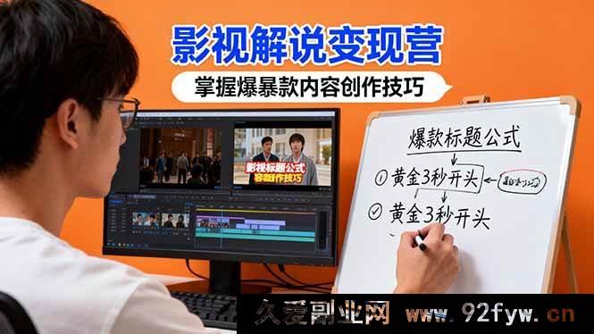 图片[1]-（16348期）影视解说变现秘籍：借30+实战案例解锁爆款创作技巧与盈利密码-就爱副业网
