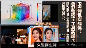 16336期PR调色秘籍：色彩理论+工具实操+婚礼医美30+案例，月入超2万不是梦-就爱副业网