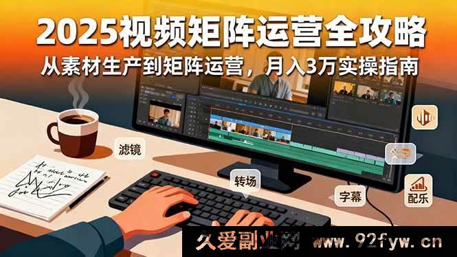 图片[1]-（16333期）2025短视频矩阵运营秘籍：素材产出到矩阵运营，月赚三万实战攻略-就爱副业网