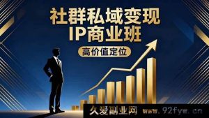 16309期社群私域变现IP商业秘籍：高价值定位+精准引流+私聊成交，年入百万不是梦-就爱副业网