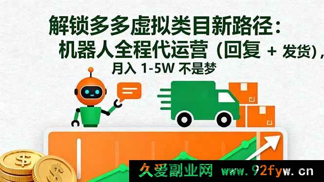 图片[1]-16302期：探秘多多虚拟类目赚钱新招！机器人代运营搞定回复发货，月赚1至5W-就爱副业网