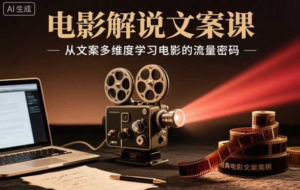 久爱副业网,网赚项目,网赚论坛博客网分享电影解说文案课,从文案多维度学习电影的流量密码